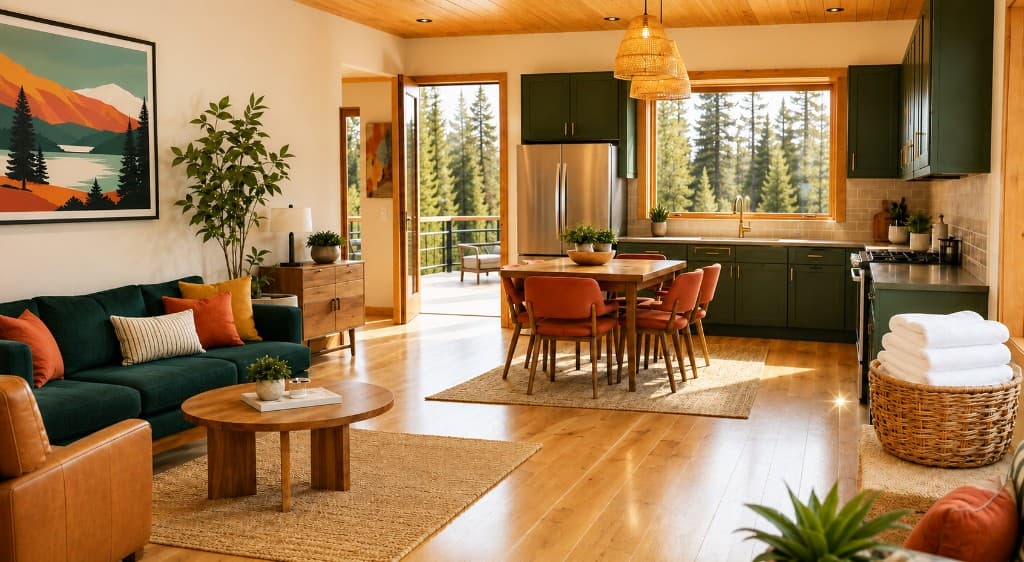 Guest-ready cabin interior after the work is done