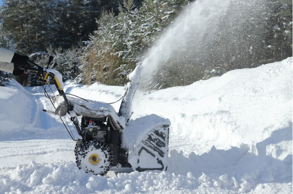Snow removal at a property driveway