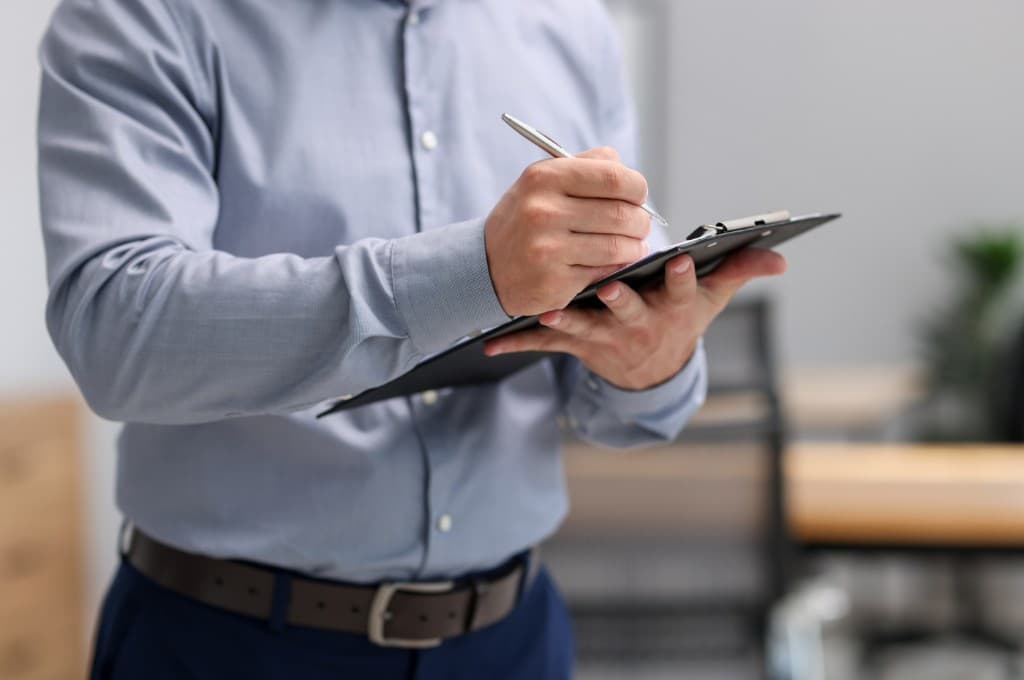 Property inspection checklist on a clipboard